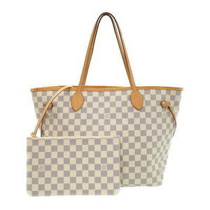 Louis Vuitton Damier Azur White Neverfull Tote Bag